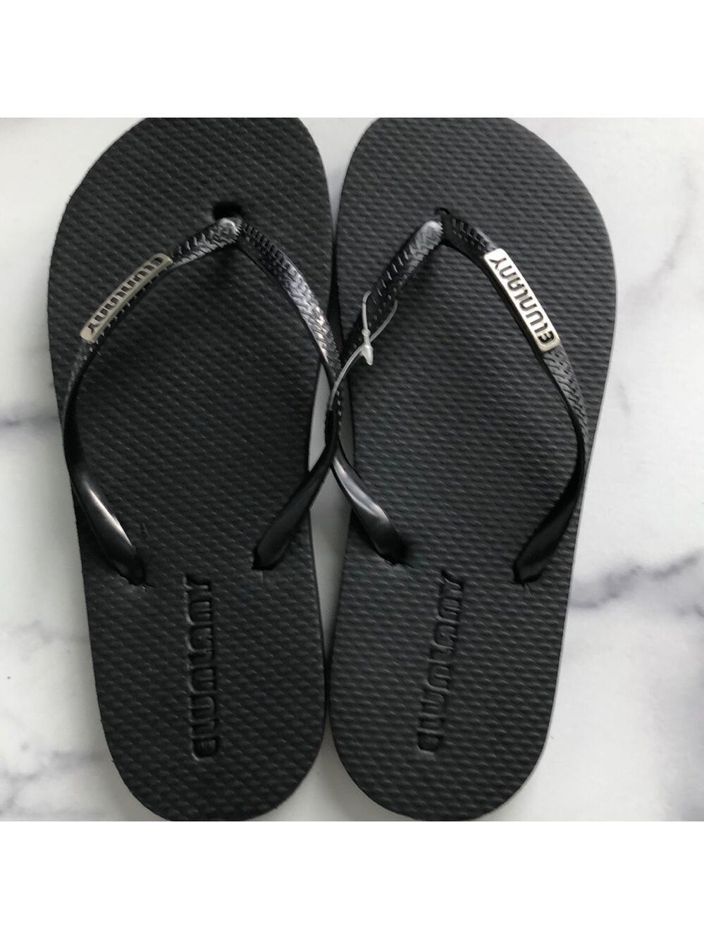 Elunlany Basic Black Flip Flops Size EU 37/38